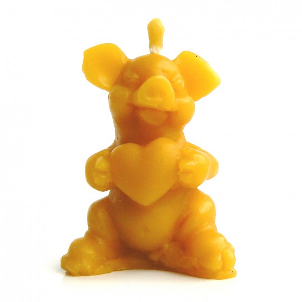 Prosiaczek z sercem - świeca