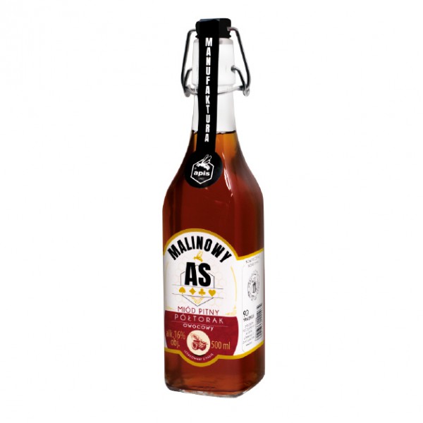 Miód pitny półtorak "Malinowy AS" 0,5l